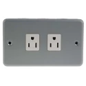 MK Electric 15A 2 Gang Surface Mount Indoor Plug Socket NEMA 5-15R K2272 ALM