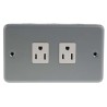 MK Electric 15A 2 Gang Surface Mount Indoor Plug Socket NEMA 5-15R K2272 ALM