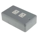 MK Electric 15A 2 Gang Surface Mount Indoor Plug Socket NEMA 5-15R K2272 ALM
