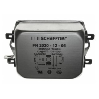 Schaffner Chassis Mount EMI Filter 12A 250V ac/dc 400Hz Fast-On Termination 1 Phase FN2030