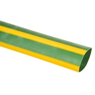 RS PRO Halogen Free Heat Shrink Tubing Green Yellow 25.4 mm Sleeve Diameter x 1.2 m Length 2:1 Ratio 268-5041