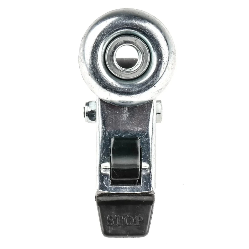 Guitel Hervieu Braked Swivel Castor, 40 kg Load Capacity, 50 mm Rubber Wheel, Pressed Steel Frame, Bright Zinc Plated 313322