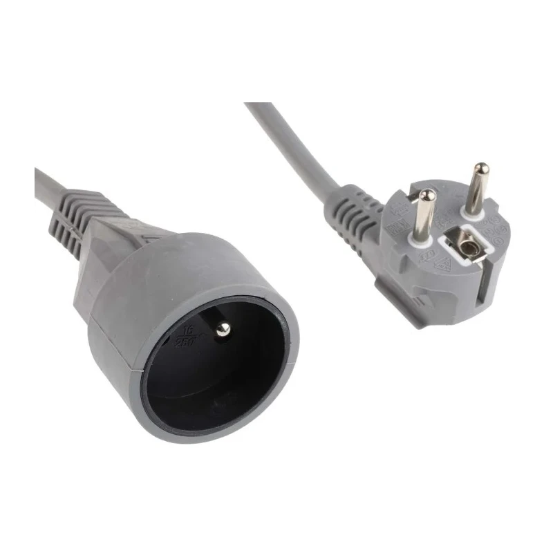 RS PRO 5 m 1 Socket Type E Extension Lead 250V 16A Polyvinyl Chloride Jacket 296-387