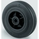 Guitel Hervieu Black Rubber Trolley Wheel, 125 kg Load Capacity, 125mm Diameter, 35mm Width, Roller Bearing 55251260