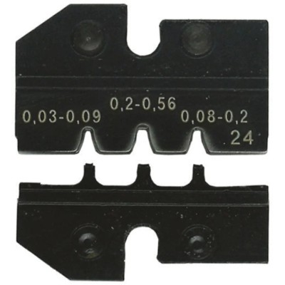 Knipex Coaxial Crimp Die Set, Insulated, Black, 3 Ports, D-Sub Connector Compatible 97 49 24