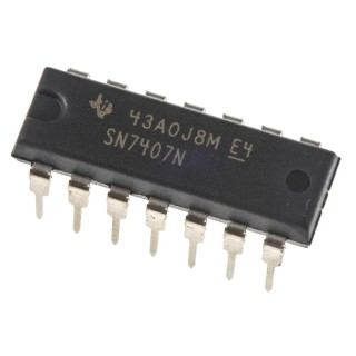 Texas Instruments 6-Channel Buffer & Line Driver IC, Open Collector, Non-Inverting, 14-Pin PDIP SN7407N