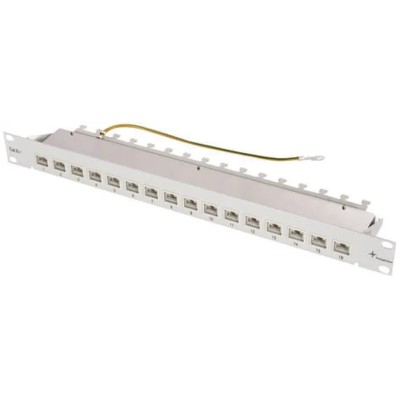 Telegartner 19in Cat6 16 Port RJ45 RJ Patch Panel STP 1U Grey MPP16-HS K J02022A0050