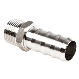 Legris Pneumatic Fitting Stainless Steel Pipe Fitting, Straight Hexagon Adapter, Male Threaded 3/8 in x Male 1823 13 17