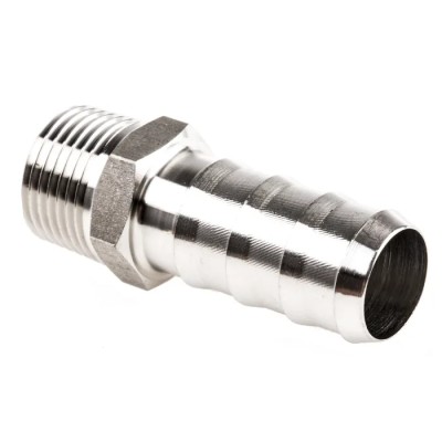 Legris Pneumatic Fitting Stainless Steel Pipe Fitting, Straight Hexagon Adapter, Male Threaded 3/8 in x Male 1823 13 17