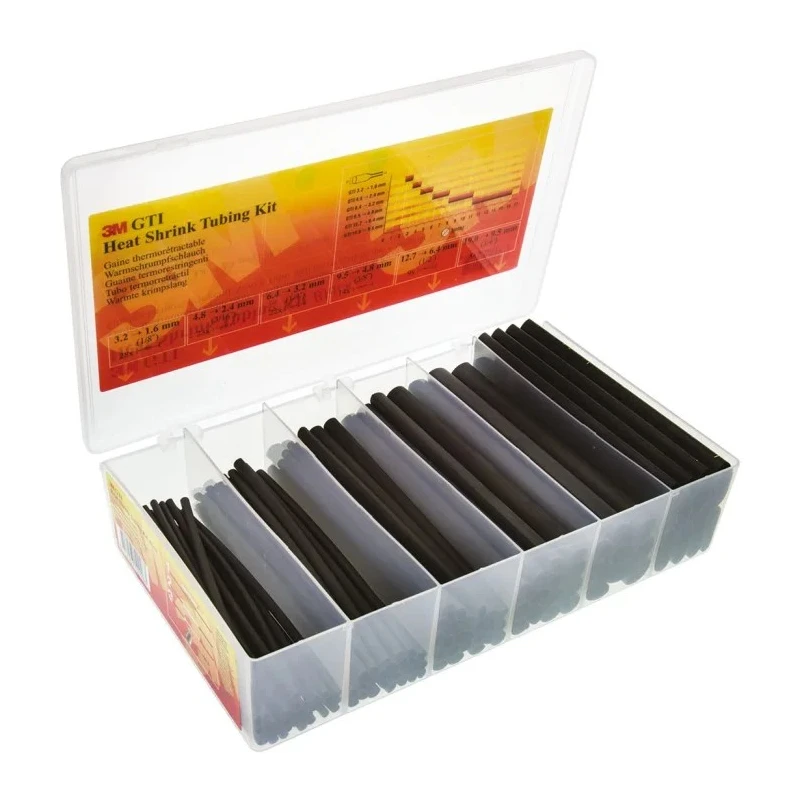 3M Heat Shrink Tubing Black Polyolefin Sleeve 150mm Length GTI Series 857760