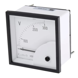 HOBUT D72 Series Analogue Voltmeter AC, 68 mm Cutout Width and Height, Accuracy Class 1.5 D72MIS300V/2-001