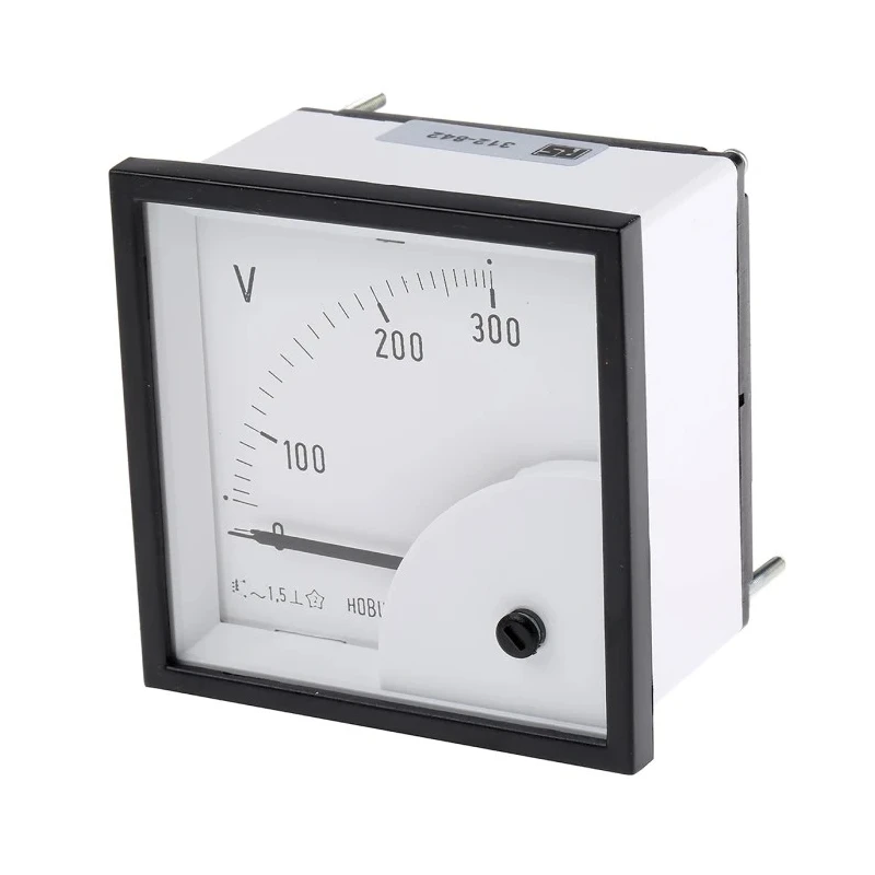 HOBUT D72 Series Analogue Voltmeter AC, 68 mm Cutout Width and Height, Accuracy Class 1.5 D72MIS300V/2-001