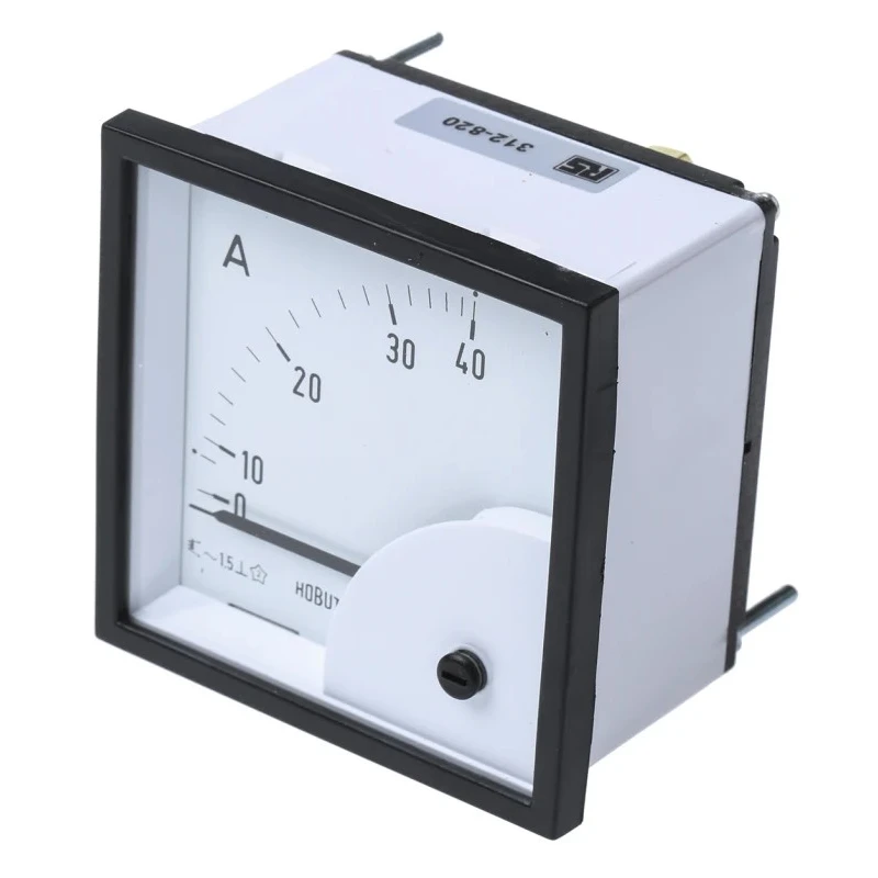 HOBUT Analogue Panel Ammeter 40 A AC, 72 mm x 72 mm, Class 1.5 Moving Iron D72SD