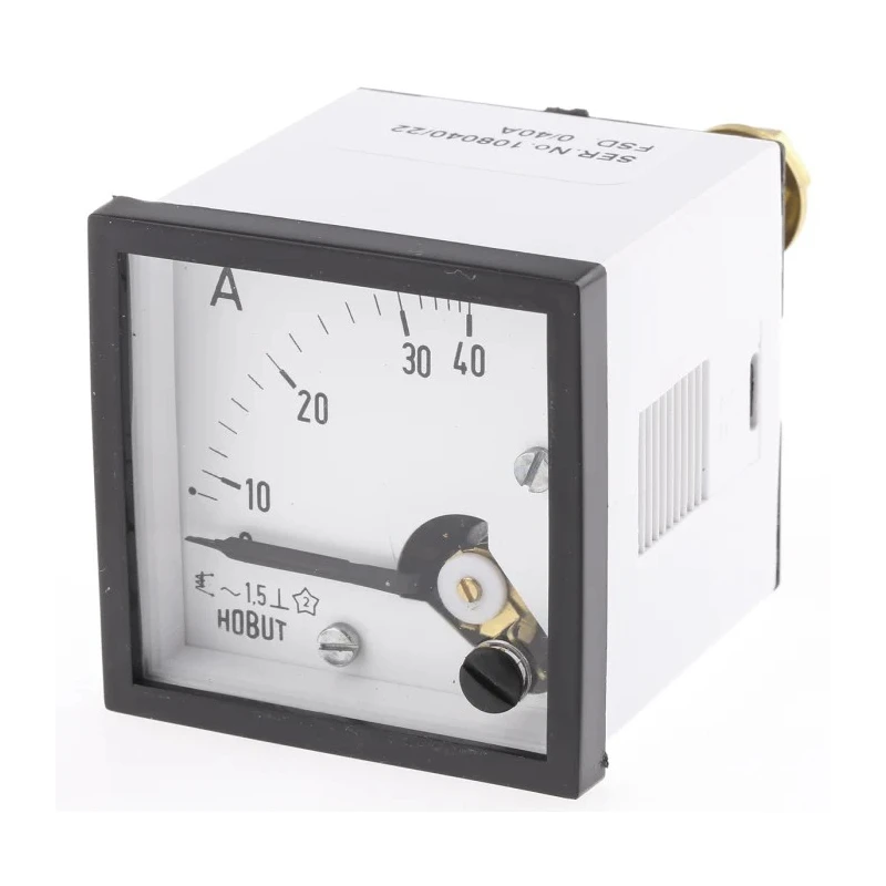 HOBUT Analogue Panel Ammeter 100 A AC, 48 mm x 48 mm, Class 1.5 Moving Iron D48SD