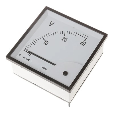 HOBUT D96 Series Analogue DC Voltmeter 92 mm Cutout Height x 92 mm Cutout Width D961MCS30V/2-001