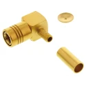 Radiall SMB Series Coaxial Connector Cable Male SMB 50 Ω Right Angle Body Crimp R114186000W