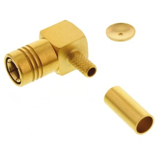 Radiall SMB Series Coaxial Connector Cable Male SMB 50 Ω Right Angle Body Crimp R114186000W
