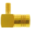 Radiall SMB Series Coaxial Connector Cable Male SMB 50 Ω Right Angle Body Crimp R114186000W