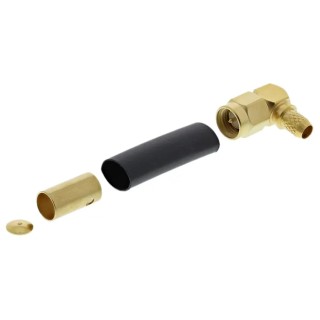 Radiall SMA Series Coaxial Connector Cable Male SMA, 50 Ω, Right Angle Body Crimp R125175000W