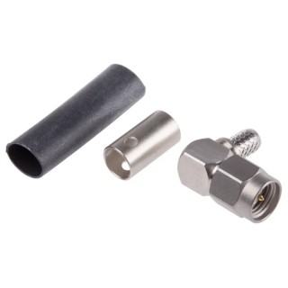 Radiall SMA Series Coaxial Connector Cable Male SMA, 50Ω, Right Angle Body Crimp R125176001