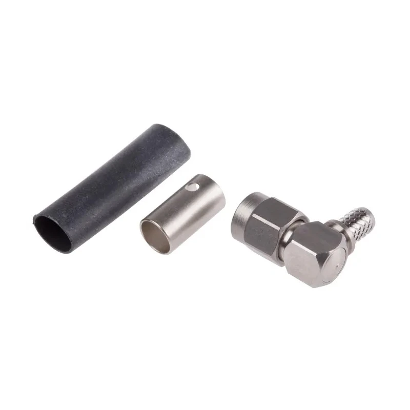 Radiall SMA Series Coaxial Connector Cable Male SMA, 50Ω, Right Angle Body Crimp R125176001