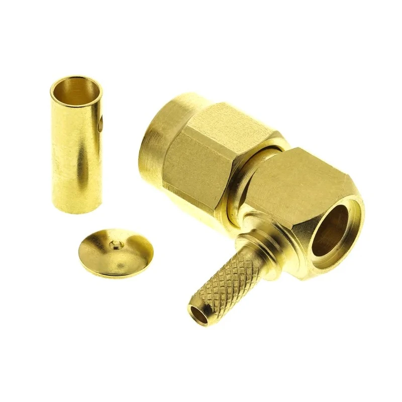 Radiall SMA Series 50 Ω Coaxial Connector Cable Male, Right Angle Body, Crimp Termination R125172000