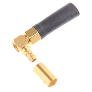 Radiall SMA Series 50 Ω Coaxial Connector Cable Male SMA, Right Angle Body Crimp R125176000W