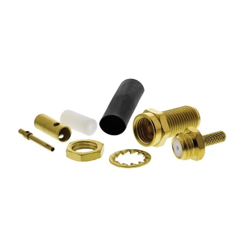 Radiall SMA Series 50 Ω Coaxial Connector Bulkhead Female SMA, Straight Body Crimp R125303000