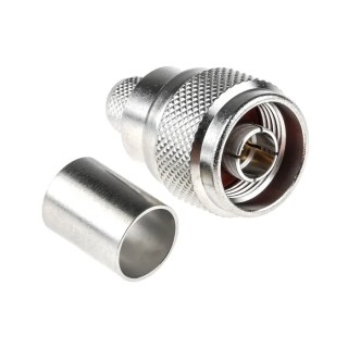 RS PRO N Series Coaxial Connector Cable Male N Connector 50 Ω Straight Body Crimp R161075000W