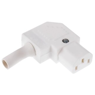 Bulgin IEC Connector C13 Right Angle Cable Mount 250V 10A Screw Termination PX0587/SE/WH