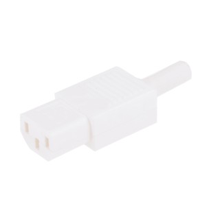 Bulgin C13 Straight Cable IEC Connector 250V 10A Male Screw Termination PX0587/WH