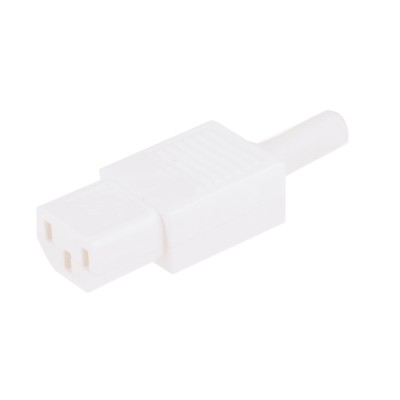 Bulgin C13 Straight Cable IEC Connector 250V 10A Male Screw Termination PX0587/WH
