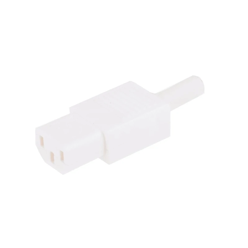 Bulgin C13 Straight Cable IEC Connector 250V 10A Male Screw Termination PX0587/WH
