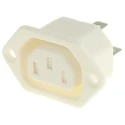 Bulgin C13 Straight Panel IEC Connector, 250V, 10A, Male, Quick Connect Termination PX0793/63/WH