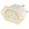 Bulgin C13 Straight Panel IEC Connector, 250V, 10A, Male, Quick Connect Termination PX0793/63/WH
