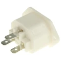 Bulgin C13 Straight Panel IEC Connector, 250V, 10A, Male, Quick Connect Termination PX0793/63/WH