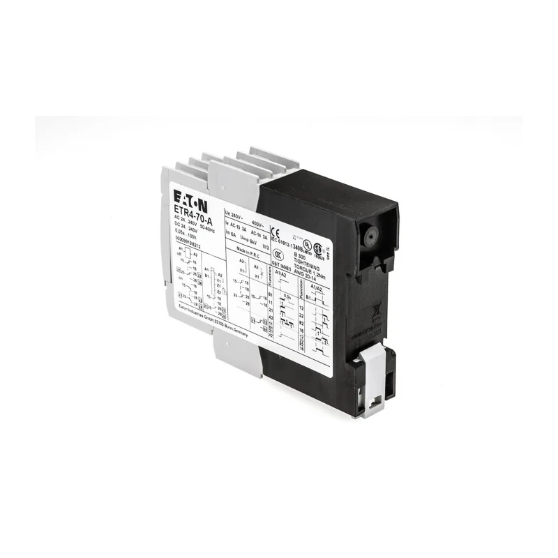 Eaton Series DIN Rail Timer Relay, Multifunction Function, 2-Contact DPDT, 24V ac/240V ac/dc, 0.05 s to 60 h Timing ETR4