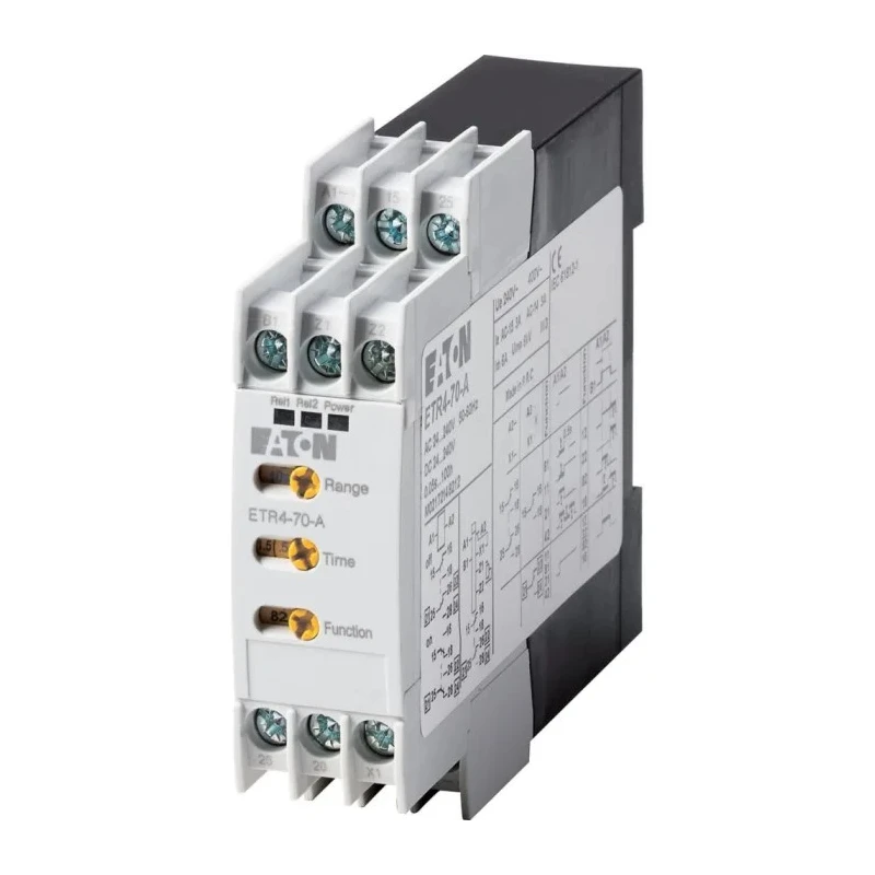 Eaton Series DIN Rail Timer Relay, Multifunction Function, 2-Contact DPDT, 24V ac/240V ac/dc, 0.05 s to 60 h Timing ETR4