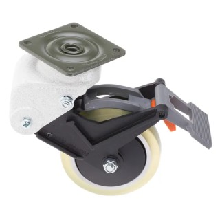 RS PRO Braked Swivel Castor 110 kg Load Capacity 100 mm Polyurethane Wheel 160 mm Overall Height 296-2871