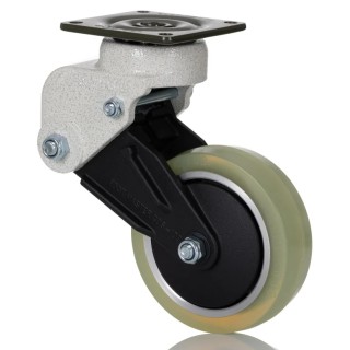 RS PRO Heavy Duty Swivel Castor, 110 kg Load Capacity, 100 mm Urethane Wheel, Aluminium Hub 296-2865