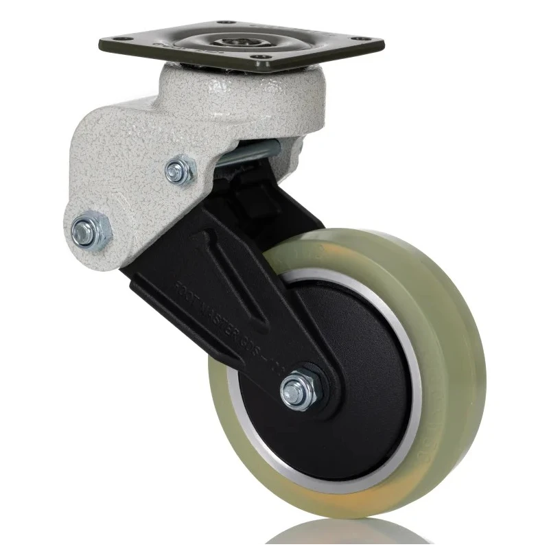 RS PRO Heavy Duty Swivel Castor, 110 kg Load Capacity, 100 mm Urethane Wheel, Aluminium Hub 296-2865