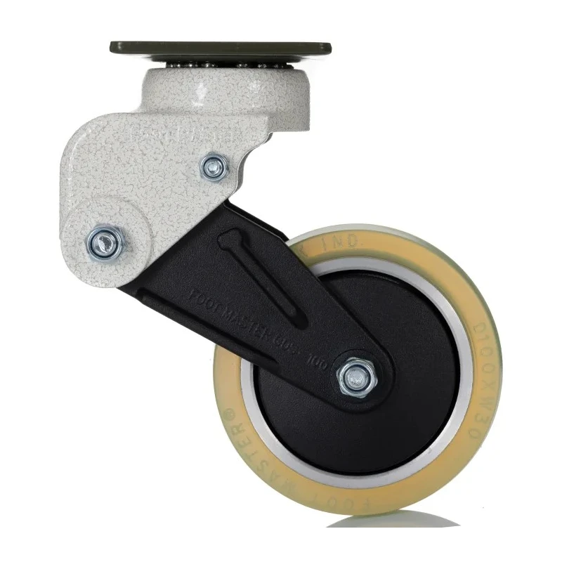 RS PRO Heavy Duty Swivel Castor, 110 kg Load Capacity, 100 mm Urethane Wheel, Aluminium Hub 296-2865