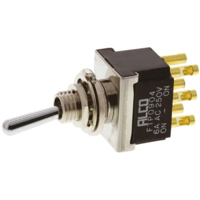TE Connectivity Toggle Switch, Panel Mount, On-On, DPDT, Solder Terminal FTR0904