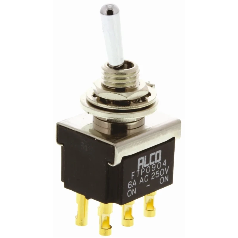 TE Connectivity Toggle Switch, Panel Mount, On-On, DPDT, Solder Terminal FTR0904