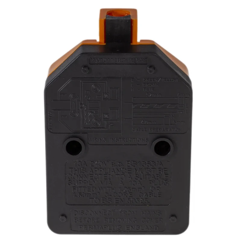 RS PRO 1 Socket Type G Trailing Socket, 240V 13A Durable Orange Rewireable Heavy-Duty 296-3492
