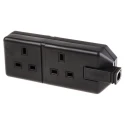 RS PRO Heavy Duty 2 Socket Type G Trailing Socket, 240V AC, 13A 296-3509