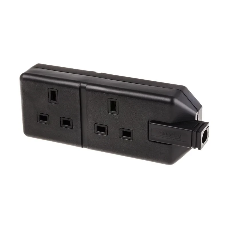 RS PRO Heavy Duty 2 Socket Type G Trailing Socket, 240V AC, 13A 296-3509