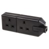RS PRO Heavy Duty 2 Socket Type G Trailing Socket, 240V AC, 13A 296-3509