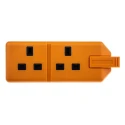 RS PRO Heavy Duty 2 Socket Type G Trailing Socket 13A 240V Orange 296-3537