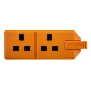 RS PRO Heavy Duty 2 Socket Type G Trailing Socket 13A 240V Orange 296-3537